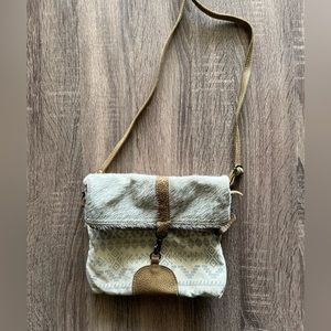 Purse with cowhide